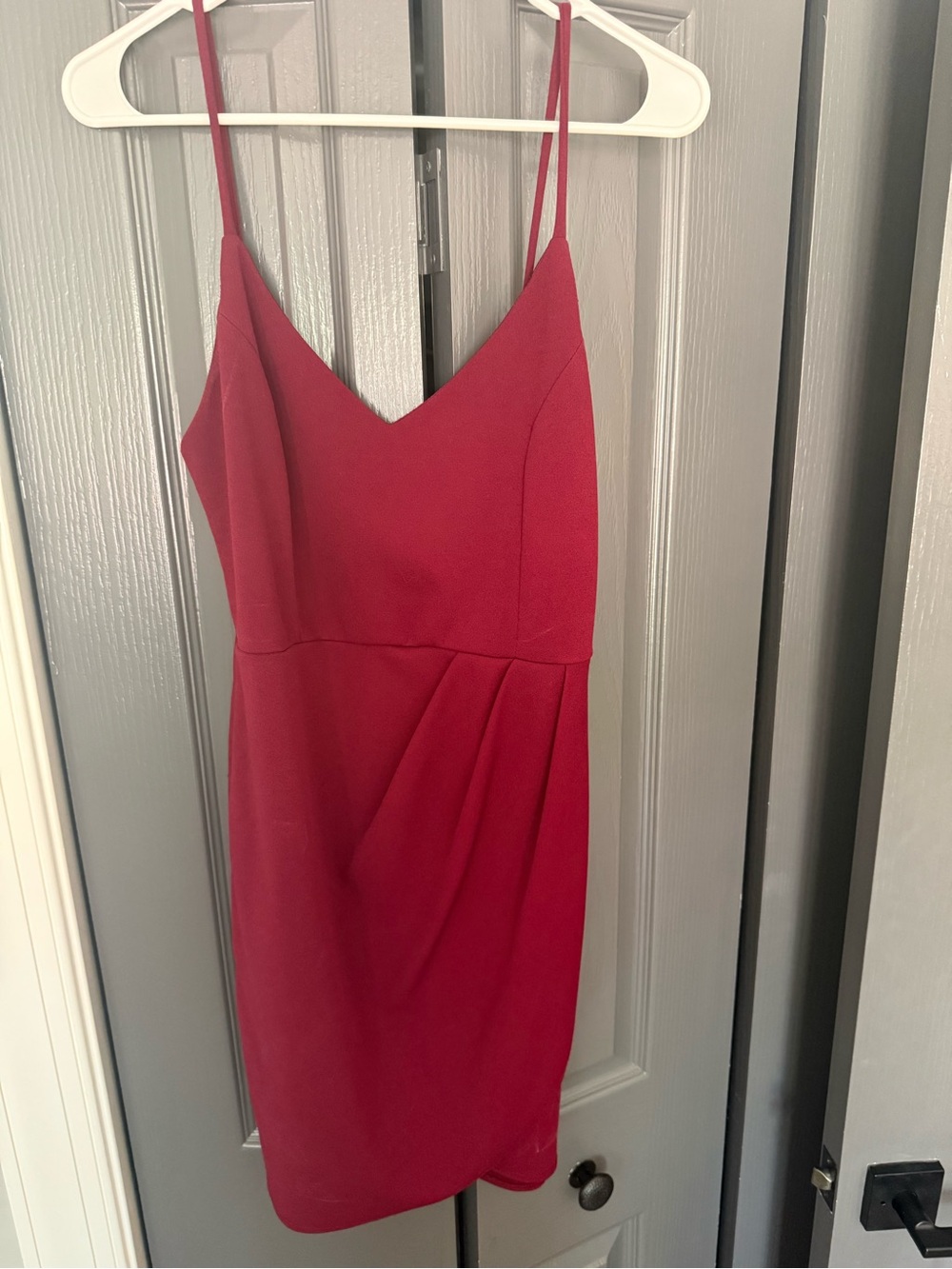 Lulu's Crimson Spaghetti-Strap Sheath Dress